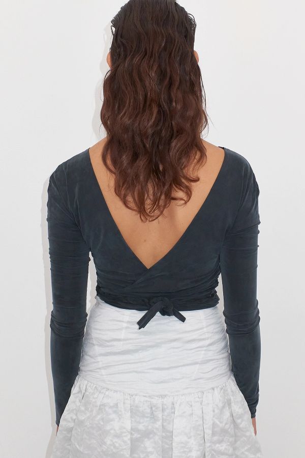 Miista Magdalina Top Washed Black Cupro