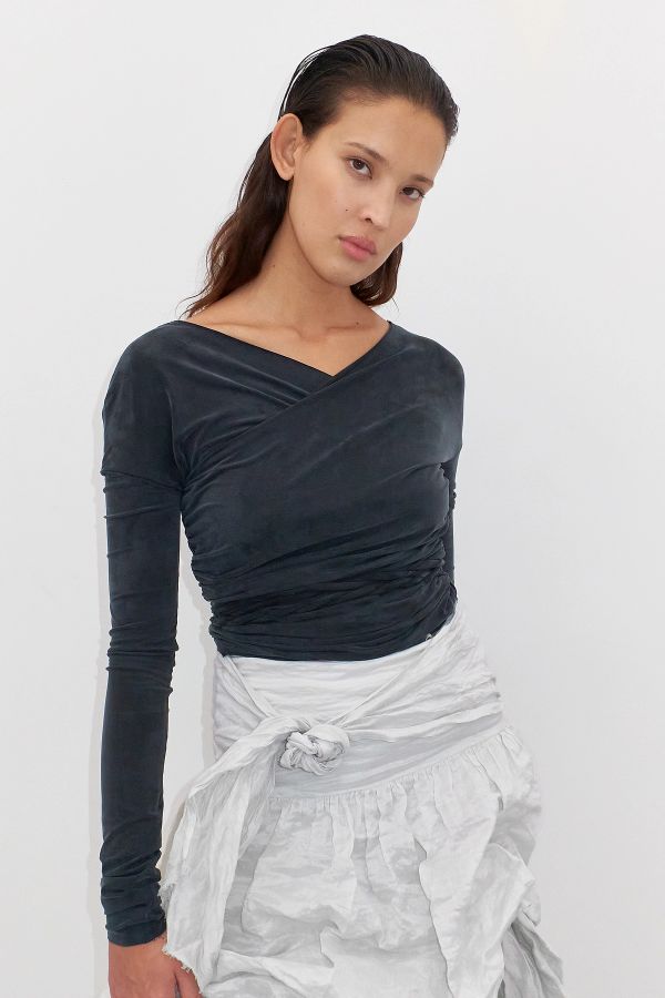 Miista Magdalina Top Washed Black Cupro