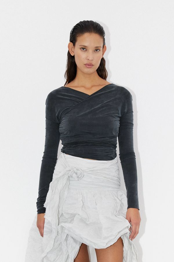 miista Magdalina Top Washed Black Cupro