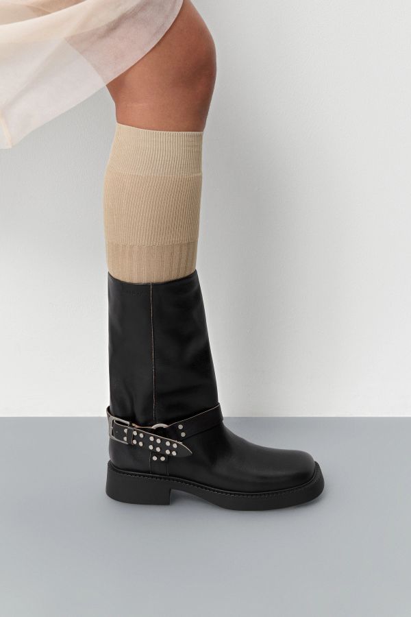 Miista Maitea Boots Black Brushed Leather