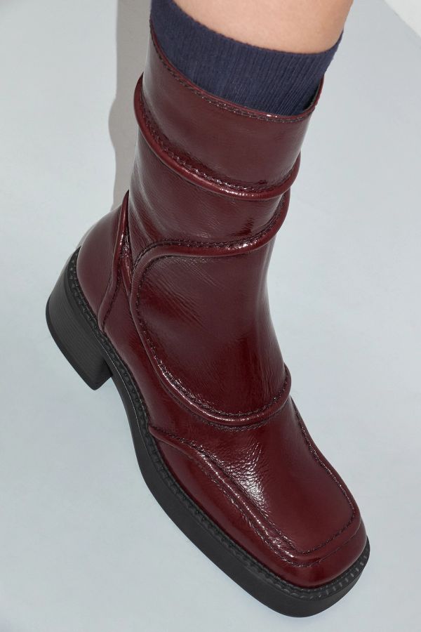Miista Malene Boots Burgundy Patent Leather