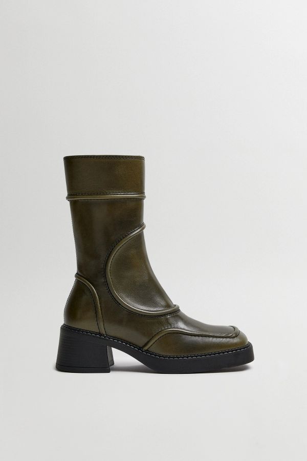 Miista Malene Boots Khaki Polished Leather