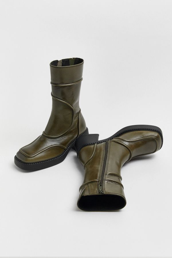 Miista Malene Boots Khaki Polished Leather