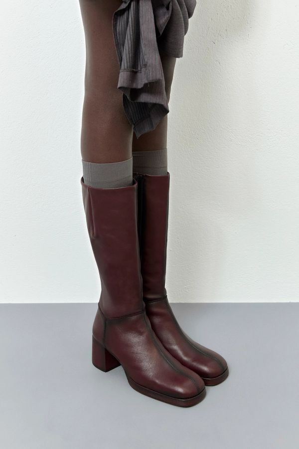 Miista Maple Boots Burgundy Brush-Off Leather