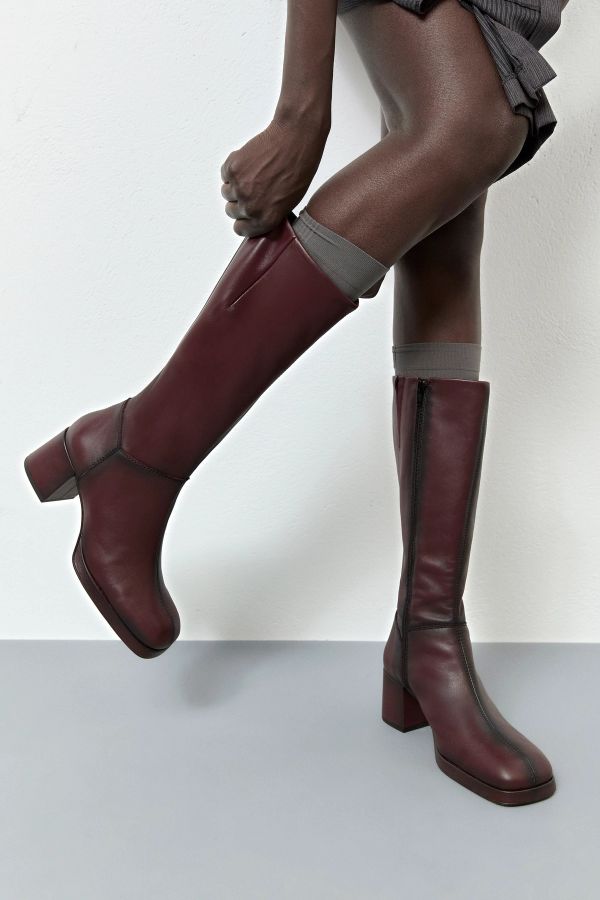 Miista Maple Boots Burgundy Brush-Off Leather