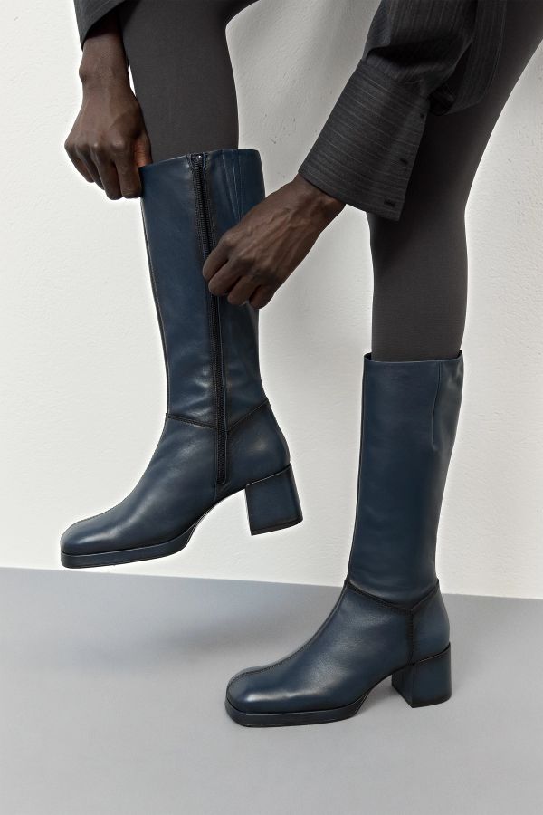Miista Maple Boots Navy Brushed Leather