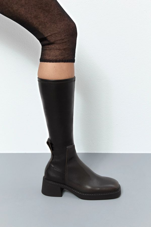 Miista Margrit Boots Brown Brushed Stretch Leather