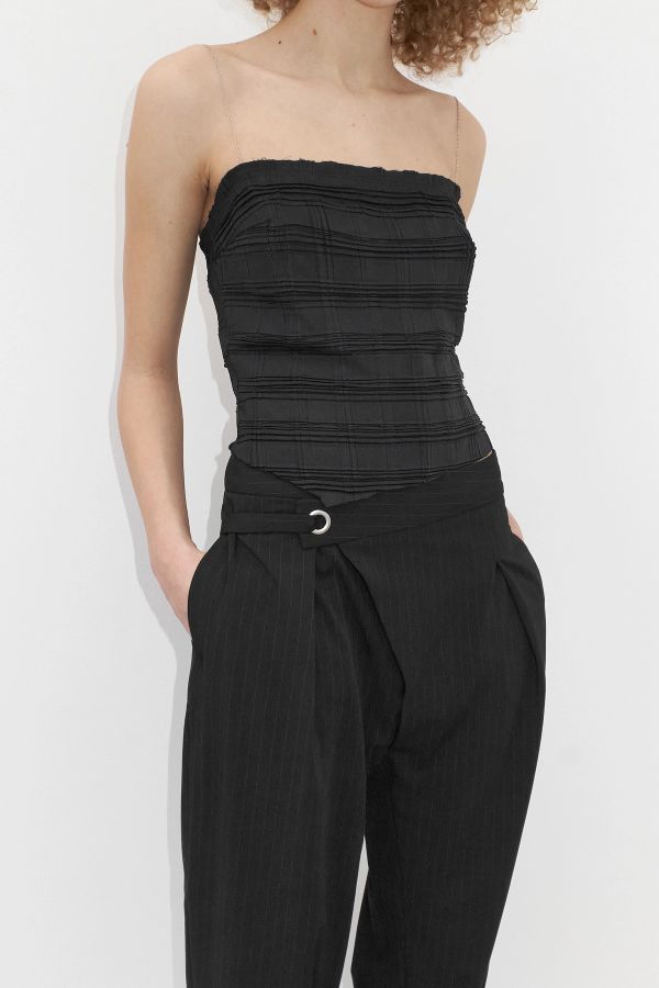 Miista Maryam Blouse Black Pleated