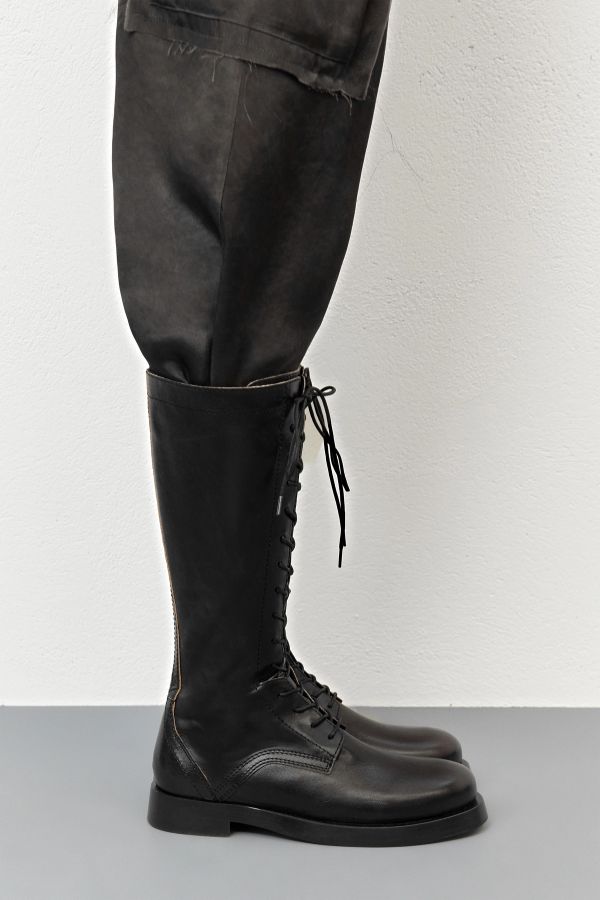 Miista Mera Boots Tall Black Lace Leather