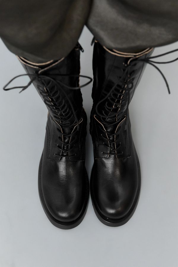 Miista Mera Boots Tall Black Lace Leather