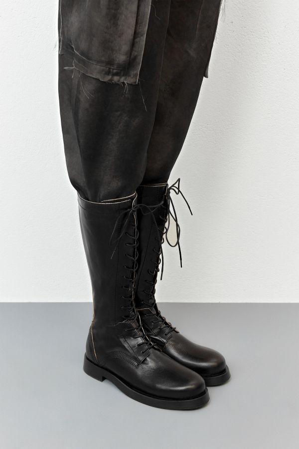 miista Mera Boots Tall Black Lace Leather