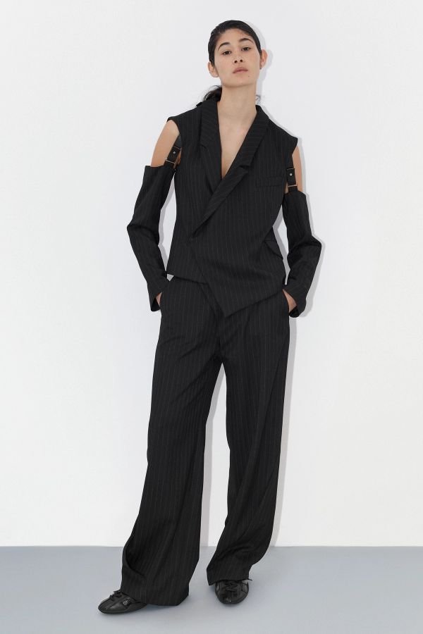 miista Metis Trousers Black Pinstriped