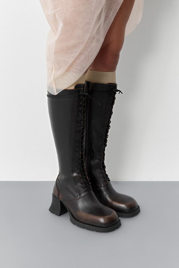 miista Michaela Boots Tall Brown Brush Off Leather