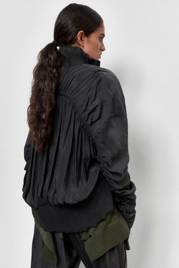 Miista Mylla Jacket Washed Black Ruched Hem