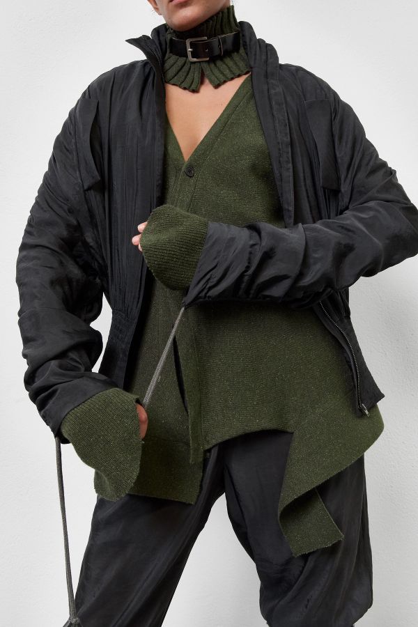 Miista Mylla Jacket Washed Black Ruched Hem