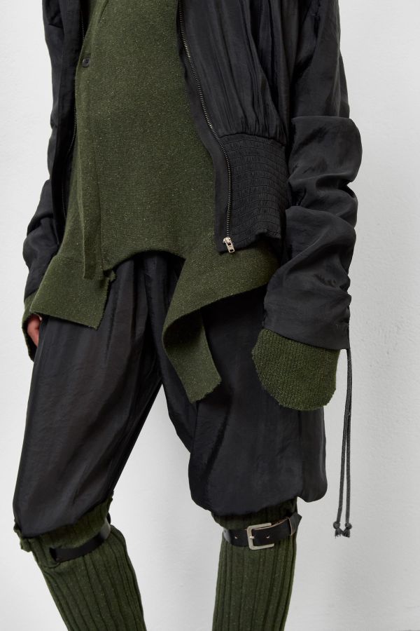 Miista Mylla Jacket Washed Black Ruched Hem