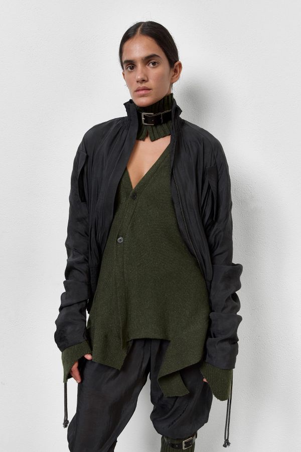 miista Mylla Jacket Washed Black Ruched Hem