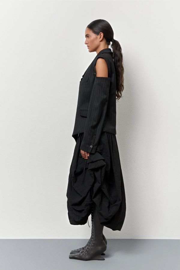 Miista Nereida Blazer Black Pinstripe Belt