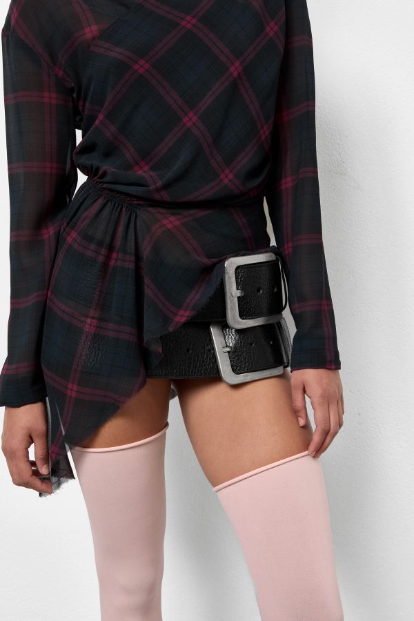 miista New Erika Belt Black Grainy Leather