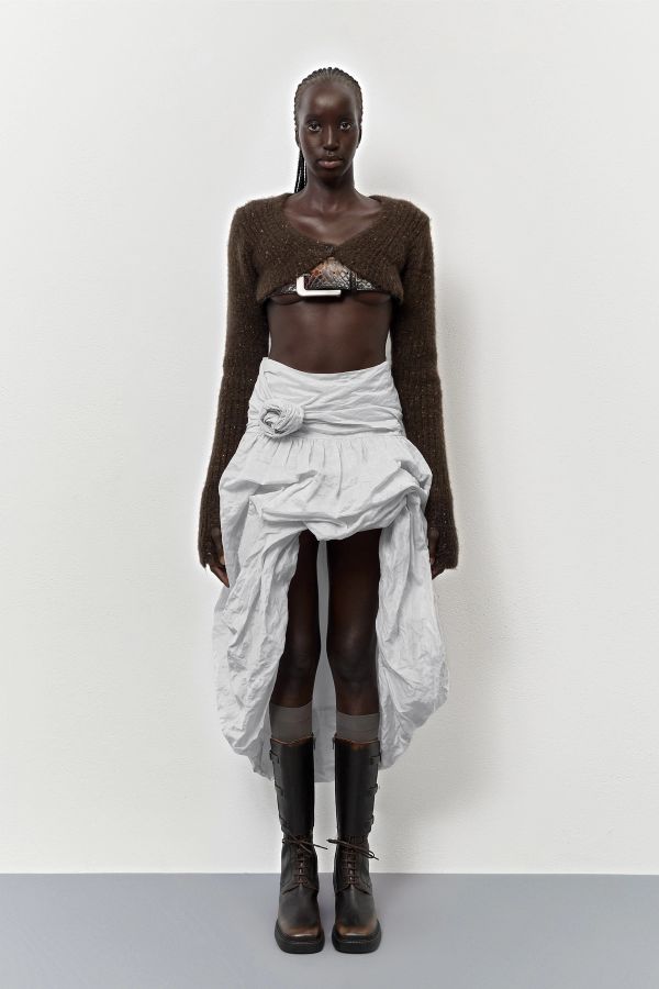 Miista New Erika Belt Brown Embossed Snake Leather