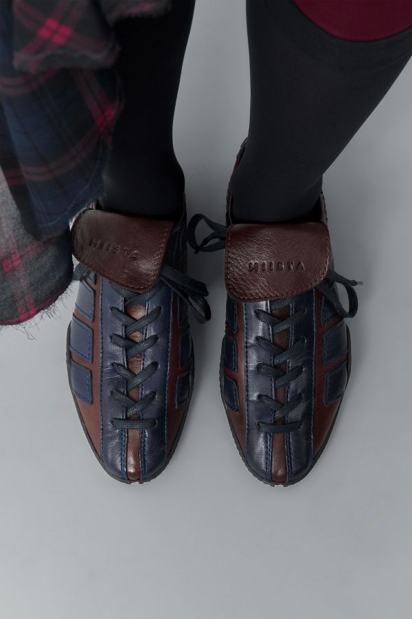 miista Nikoletta Sneakers Brown Navy Nappa Leather