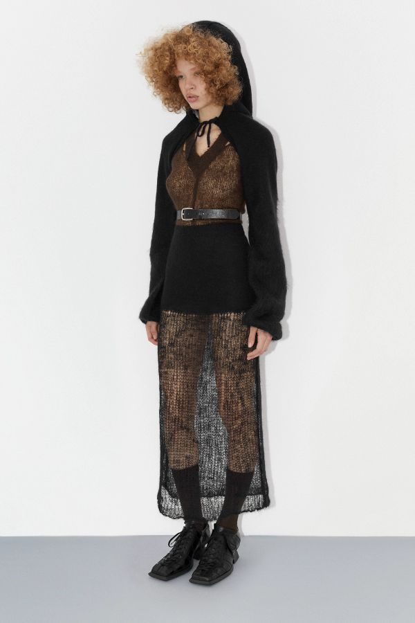 Miista Nivi Sleeves Black Mohair Hooded