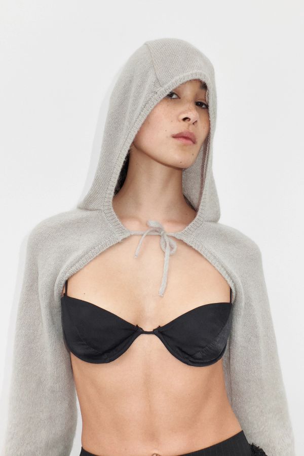 Miista Nivi Sleeves Pearl Mohair Hooded