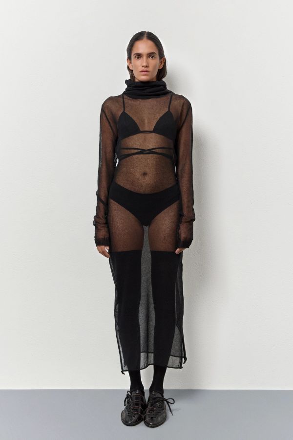 Miista Oleah Dress Black Knit Organic Cotton