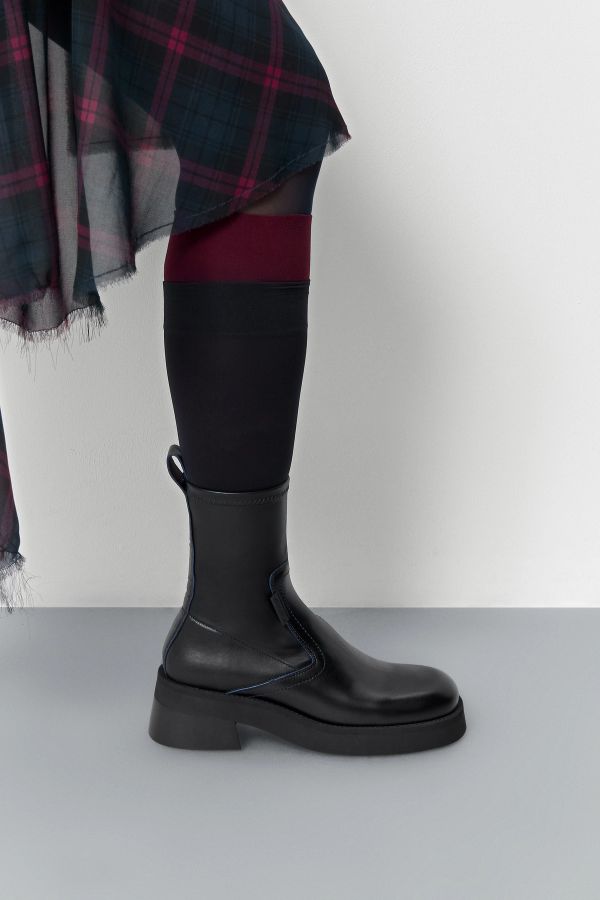 Miista Oliana Boots Black Blue Stretch Leather