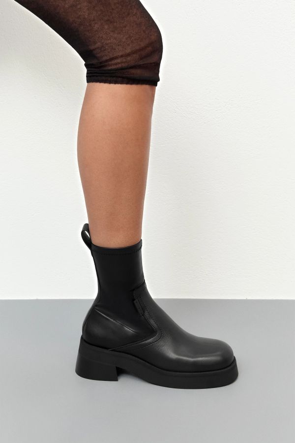 Miista Oliana Boots Black Stretch Leather