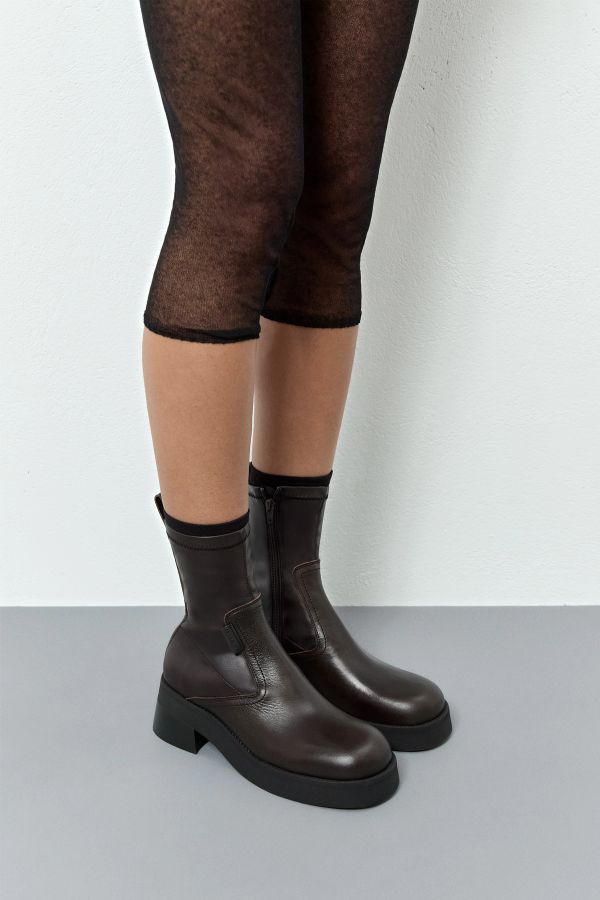 miista Oliana Boots Brown Stretch Leather