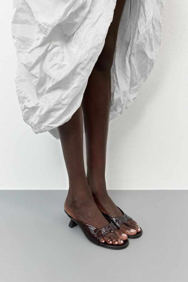 miista Palmira Sandals Brown Embossed Leather