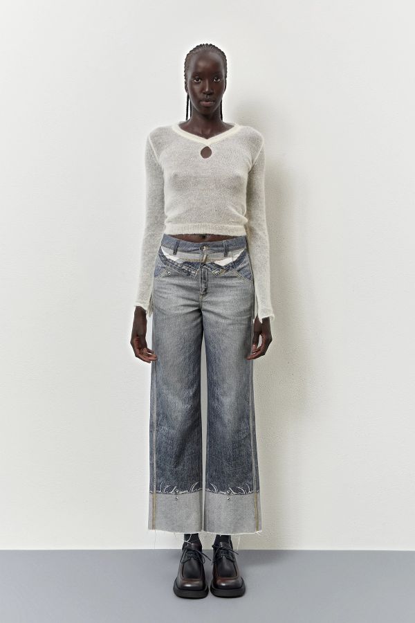 miista Petia Jeans Printed Blue Denim