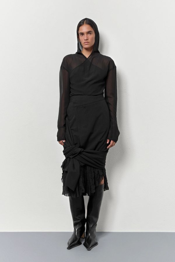 Miista Petri Top Black Sheered