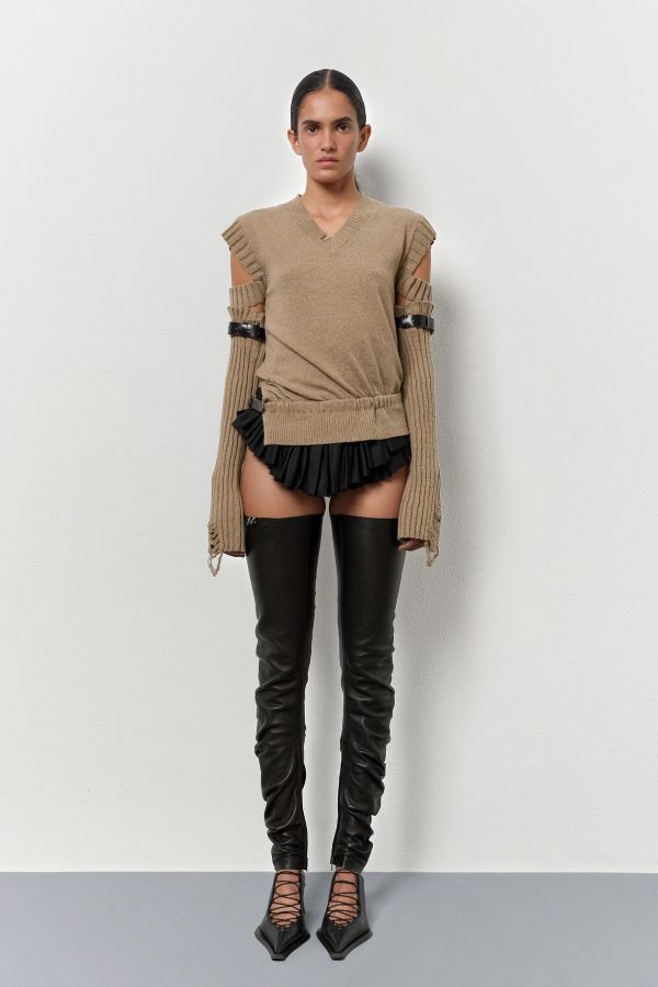 Miista Phillys Leg Warmer Black Nappa Leather