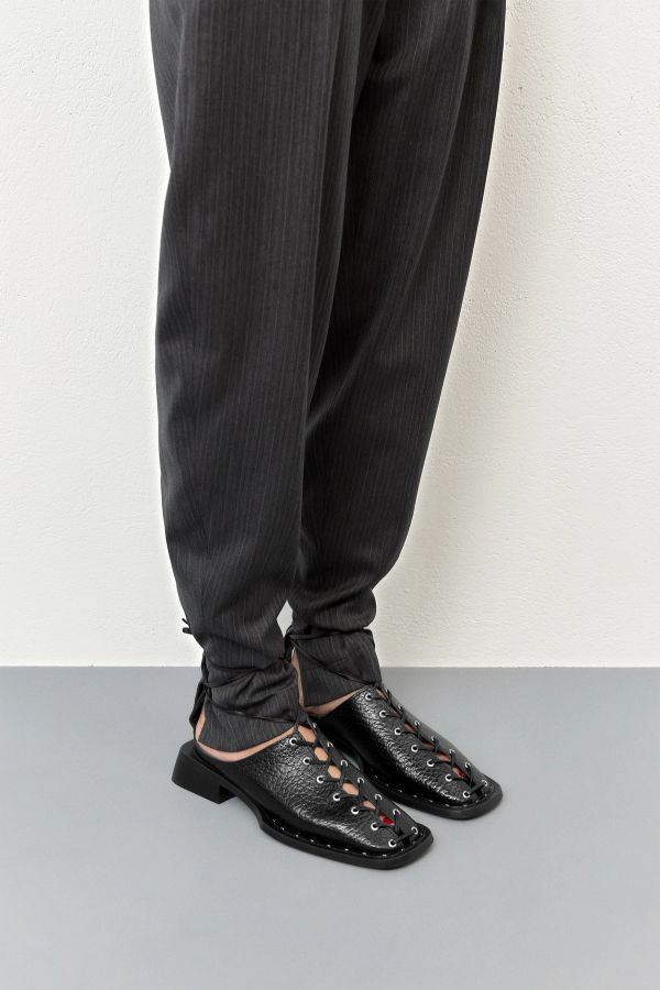 miista Rosella Mules Black Grainy Leather