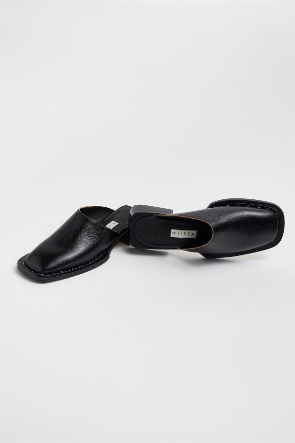 Miista Rune Mules Black Leather