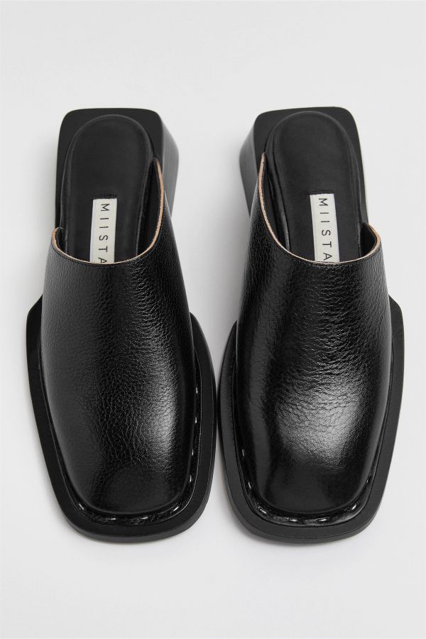 Miista Rune Mules Black Leather