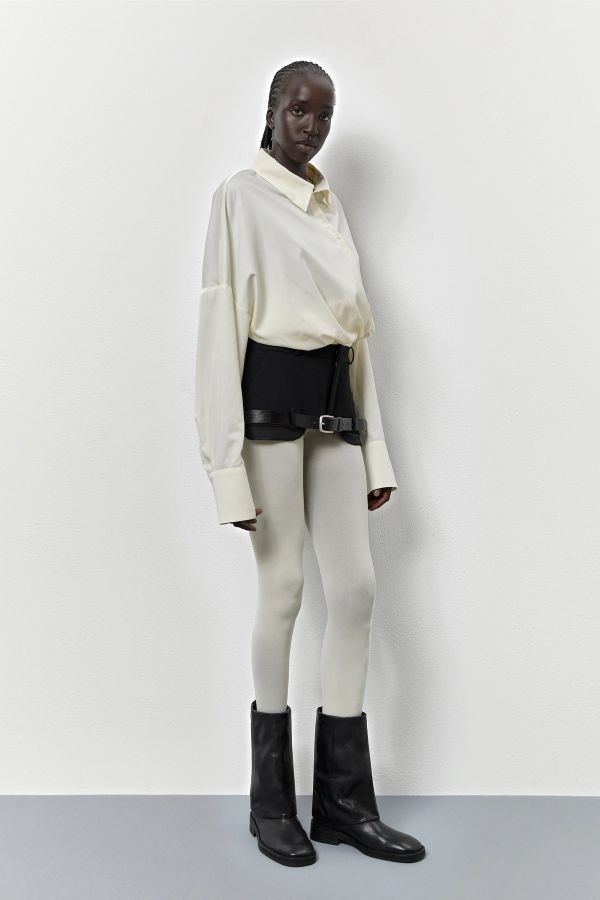 Miista Sate Skirt Black Wool Belted