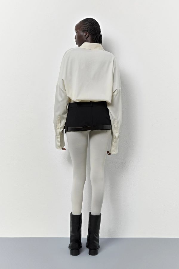 Miista Sate Skirt Black Wool Belted