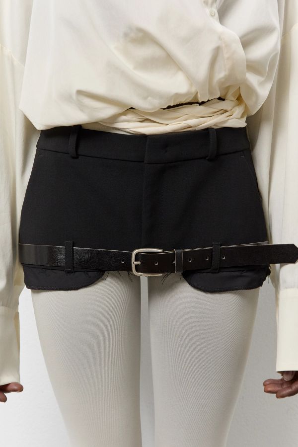 miista Sate Skirt Black Wool Belted