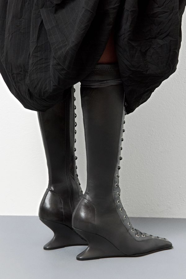 Miista Shana Boots Tall Grey Stretch Nappa