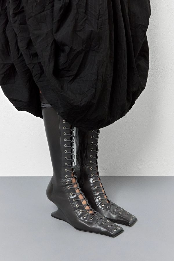 miista Shana Boots Tall Grey Stretch Nappa