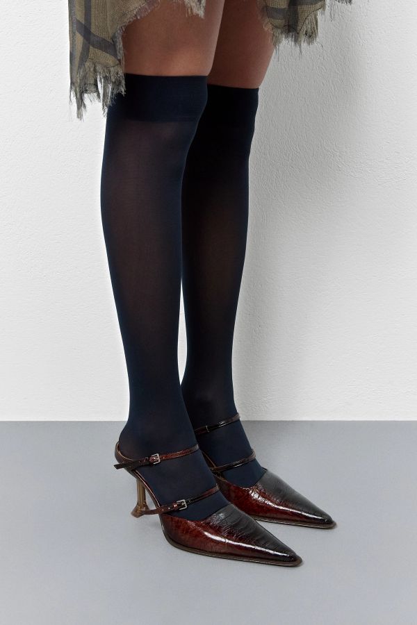 Miista Shari Mules Brown Embossed Snake Leather