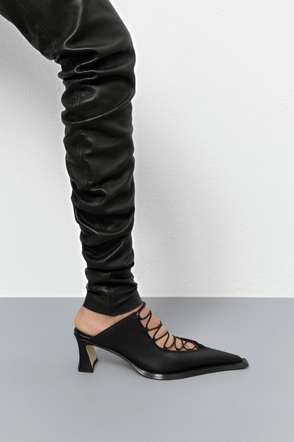 Miista Sherri Mules Black Leather