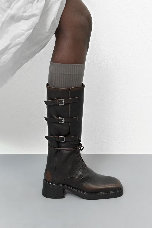 Miista Sigrid Boots Brown Brushed Leather