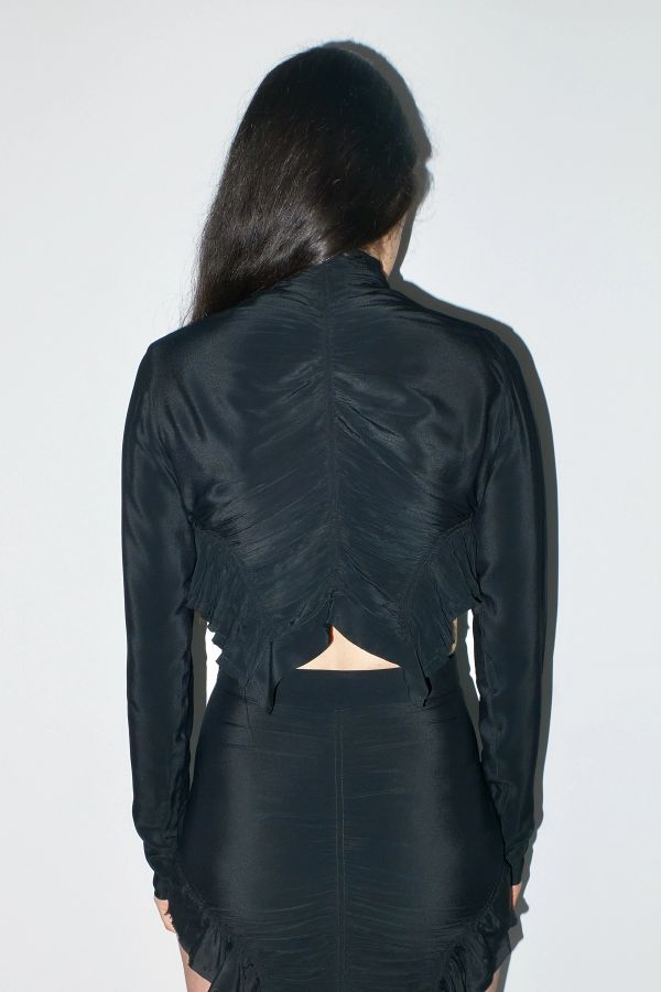 Miista Silva Top Black Ruched Silk