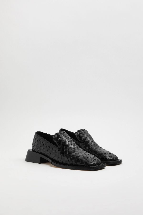 Miista Skye Loafers Black Woven Leather