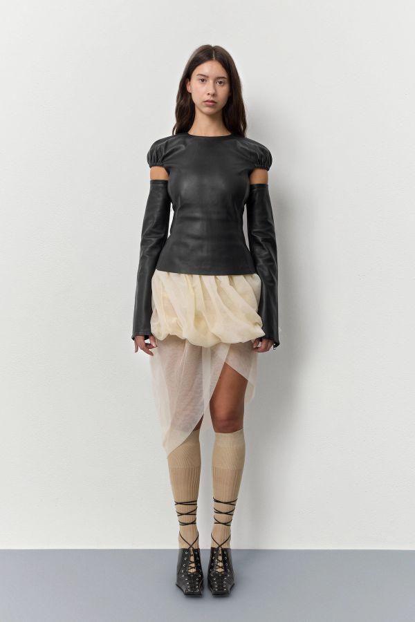 Miista Teba Sleeves Black Nappa Leather