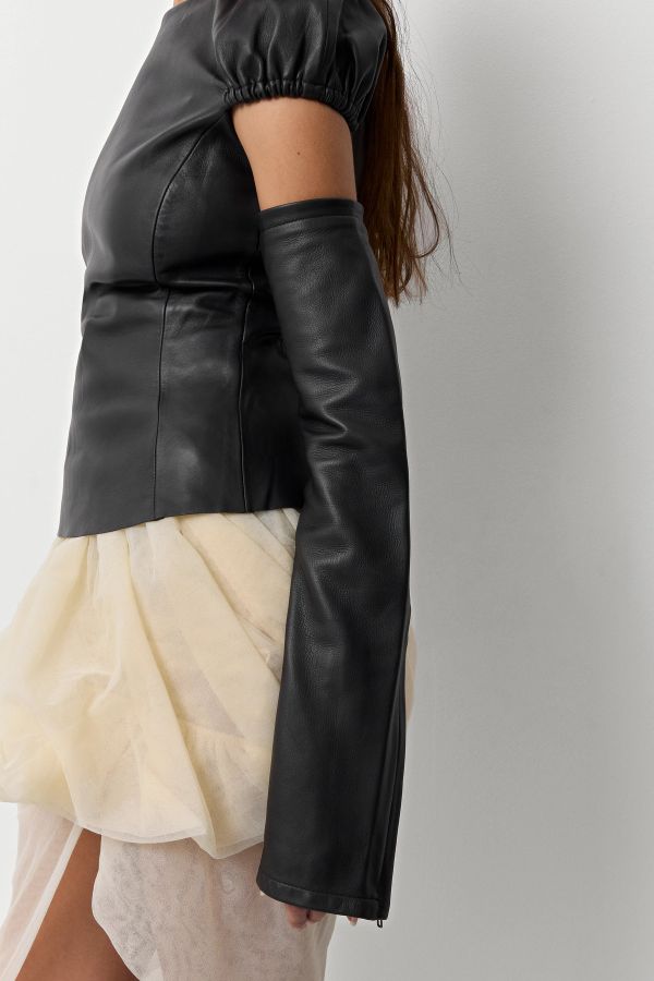miista Teba Sleeves Black Nappa Leather